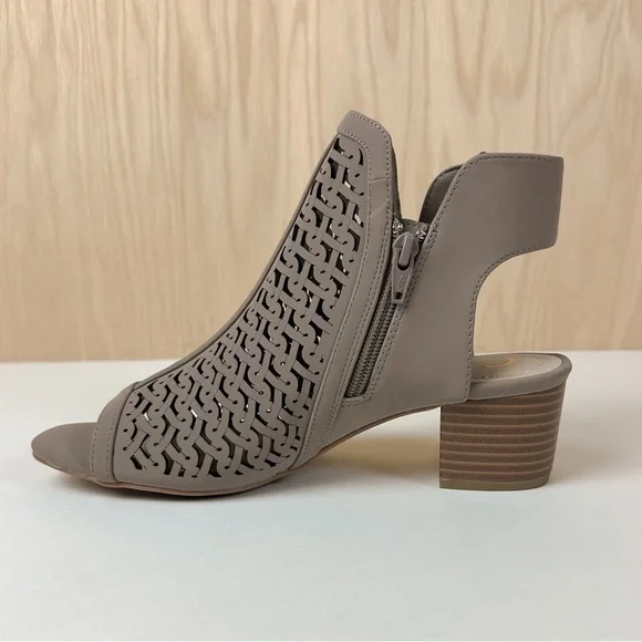 C Comfort EST. 1946 Taupe Gray Slingback Block Heel Sandal Booties - Picture 5 of 10